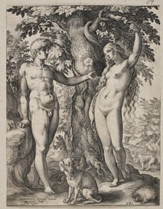Aatami ja Eeva tekijältä Hendrick Goltzius