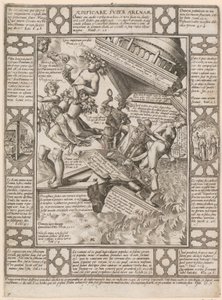 Aedificare super Arenam, sarjan ”Kristillisen uskon allegoriat” sivu 7 tekijältä Hendrick Goltzius
