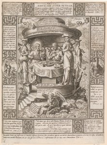Aedificare super Petram, sarjan ”Kristillisen uskon allegoriat” 6. lehti tekijältä Hendrick Goltzius