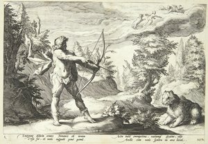 Arcas valmistautui tappamaan äitinsä tekijältä Hendrick Goltzius