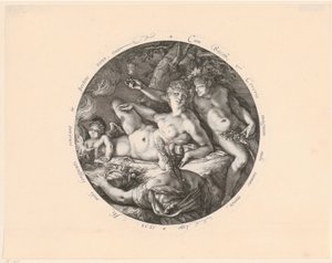 Bacchus, Ceres ja Venus tekijältä Hendrick Goltzius