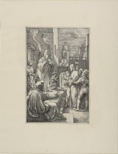 Crist davant Caifàs, placa quatre de La passió de Christfinnish tekijältä Hendrick Goltzius