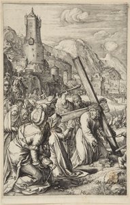 Kristus kantaa ristiä tekijältä Hendrick Goltzius
