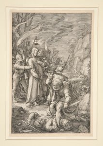 Kristus vangittu (Kristuksen pettäminen), The Passion, #3 12 kaiverruksen sarjassa tekijältä Hendrick Goltzius