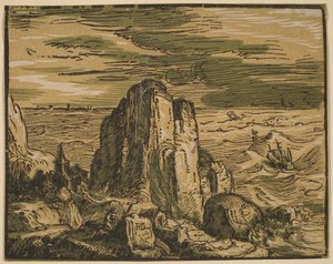 Jyrkänne merenrannalla tekijältä Hendrick Goltzius
