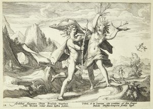 Daphne muuttui laakeripuuksi tekijältä Hendrick Goltzius