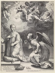 Enkelin ilmestys Marialle tekijältä Hendrick Goltzius