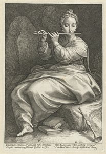 Euterpe The Nine Muses (sarjan nimi) tekijältä Hendrick Goltzius