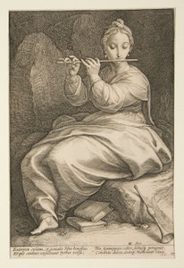 Euterpe, kuva 6 sarjasta ”Yhdeksän muusa” tekijältä Hendrick Goltzius