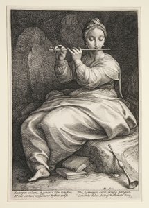 Euterpe, taulu 6 sarjasta Yhdeksän muusaa tekijältä Hendrick Goltzius