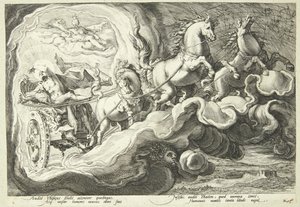 Phaeton ajaa auringon vaunuja tekijältä Hendrick Goltzius