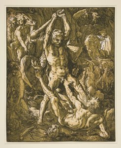 Hercules tappaa Cacuksen tekijältä Hendrick Goltzius