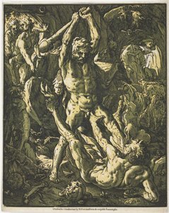 Herkules ja Cacus tekijältä Hendrick Goltzius