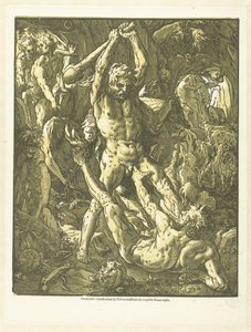 Hercules en Cacus tekijältä Hendrick Goltzius