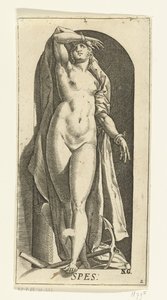 Pino Spes (otsikko objektissa) Seitsemän hyvettä (sarjan nimi) tekijältä Hendrick Goltzius