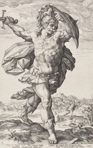 Horatius Cocles (Roomalaisia sankareita, lehti 2) tekijältä Hendrick Goltzius