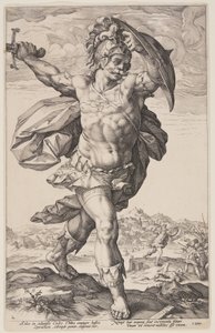Horatius Cocles, roomalaisista sankareista. tekijältä Hendrick Goltzius