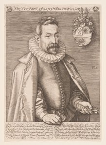 Jan Nicquet, taidekeräilijä Amsterdamissa tekijältä Hendrick Goltzius