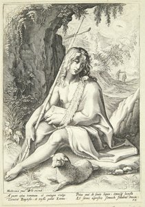 Johannes Kastaja erämaassa tekijältä Hendrick Goltzius