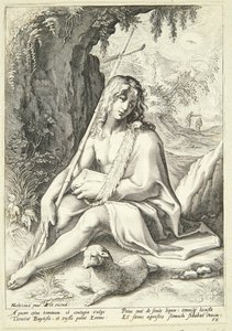 Johannes Kastaja erämaassa tekijältä Hendrick Goltzius