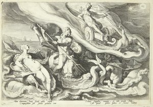 Juno valittaa Kallistosta Okeanosille ja Tethysille tekijältä Hendrick Goltzius