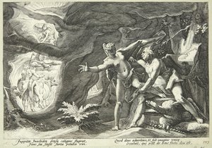 Jupiter ja Io tekijältä Hendrick Goltzius