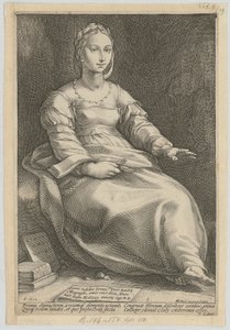 Kalliope, sarjan ”Yhdeksän muusa” 1. lehti tekijältä Hendrick Goltzius
