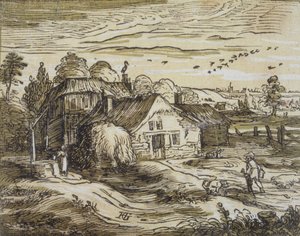 Maisema ja talonpoikaisasumus tekijältä Hendrick Goltzius
