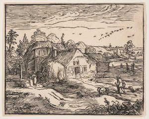 Maisema ja maalaistalo tekijältä Hendrick Goltzius