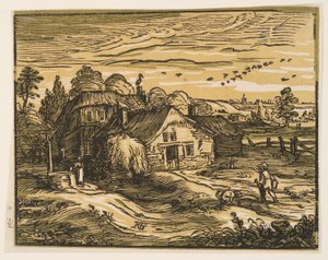Maisema ja maalaistalo tekijältä Hendrick Goltzius