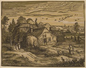 Maisema ja maalaistalo tekijältä Hendrick Goltzius