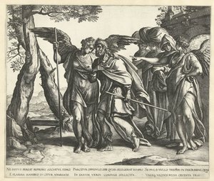 Loot pakenee Sodomasta vaimonsa ja tyttäriensä kanssa tekijältä Hendrick Goltzius