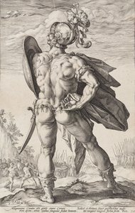Marcus Valerius Corvus (Roomalaiset sankarit, lehti 6) tekijältä Hendrick Goltzius