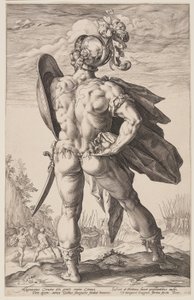 Marcus Valerius Corvus, roomalaisista sankareista. tekijältä Hendrick Goltzius
