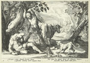 Merkurius tappaa Argusin tekijältä Hendrick Goltzius
