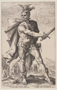 Mucius Scaevola, roomalaisista sankareista. tekijältä Hendrick Goltzius