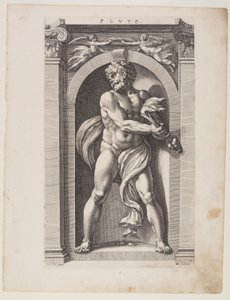Pluto, kahdeksasta pakanallisesta jumalasta (Eight Pagan Gods) tekijältä Hendrick Goltzius