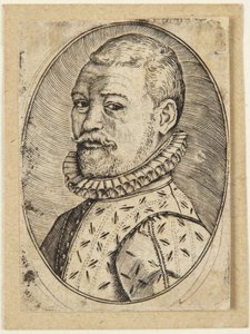 Vasemmalle kääntyneen miehen muotokuva tekijältä Hendrick Goltzius