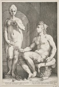 Pygmalion ja Galatea tekijältä Hendrick Goltzius