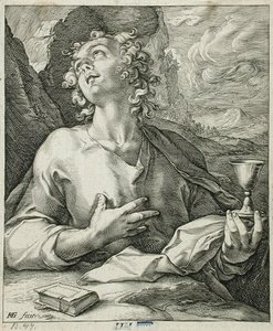 Pyhä Johannes evankelista tekijältä Hendrick Goltzius