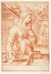 Sarah keittiössä tekijältä Hendrick Goltzius