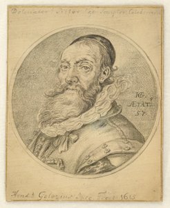 Omakuva. Ympyrä suorakulmion sisällä tekijältä Hendrick Goltzius