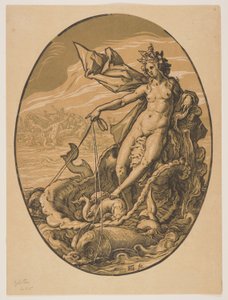 Tethys, alkaen Jumaluudet tekijältä Hendrick Goltzius