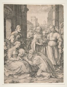 The Adoration of the Magi, sarjasta The Birth and Early Life of Christ tekijältä Hendrick Goltzius