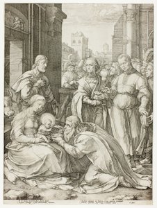 The Adoration of the Magi, levy viisi kirjasta The Birth and Early Life of Christ tekijältä Hendrick Goltzius