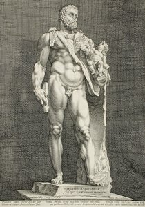 Keisari Commodus Herakleena tekijältä Hendrick Goltzius