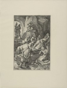 The Tombment, levy yksitoista kirjasta The Passion of Christ tekijältä Hendrick Goltzius
