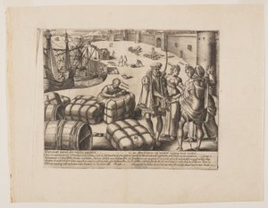 Tietämätön notaari, kirjasta Litis Abusus (Lain väärinkäytökset) tekijältä Hendrick Goltzius