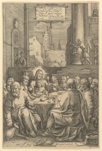 Viimeinen ehtoollinen sarjasta "Kristuksen kärsimys" tekijältä Hendrick Goltzius