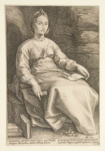 Yhdeksän muusaa: Melpomene, 3. yhdeksän kappaleen sarjassa tekijältä Hendrick Goltzius